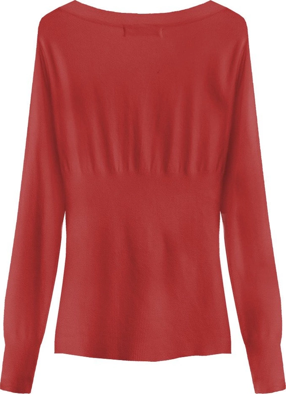 SWETER Z OZDOBNYMI KAMIENIAMI CZERWONY (1519)