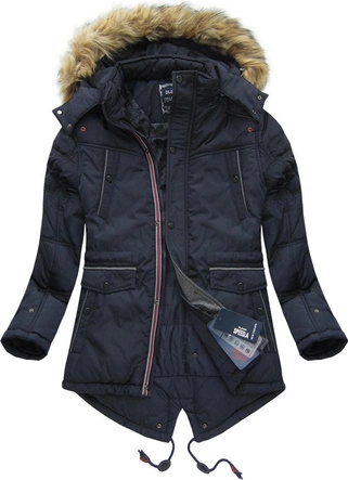 MĘSKA KURTKA ZIMOWA Z KAPTUREM GRANATOWA (777)