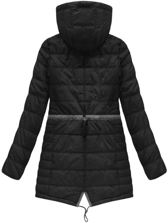 KURTKA Z KAPTUREM CZARNA (W786)