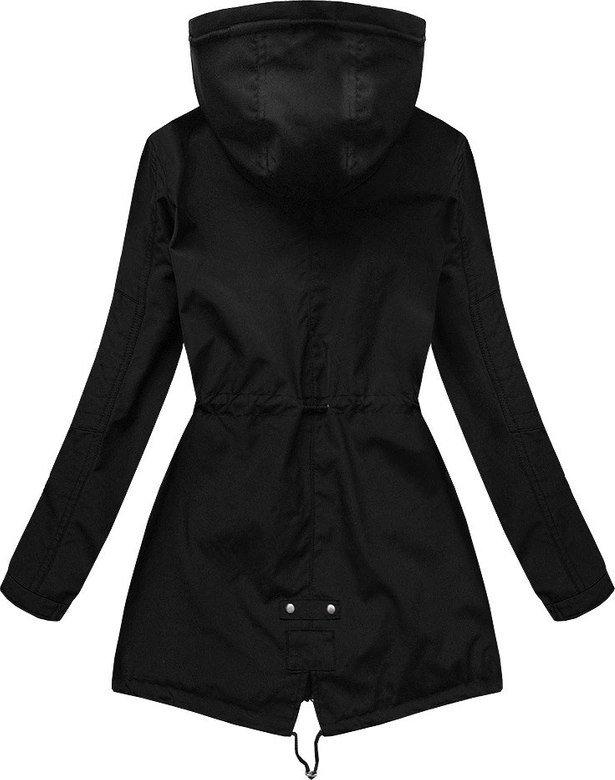 PARKA W MARYNARSKIM STYLU CZARNA (W647)