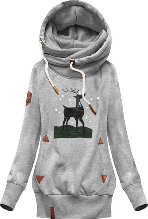 BLUZA Z RENIFEREM SZARA (1919)