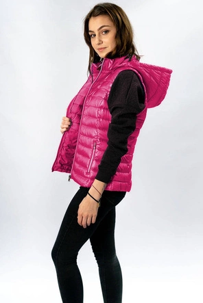 PIKOWANY BŁYSZCZĄCY BEZRĘKAWNIK DAMSKI RÓŻOWY (7000)