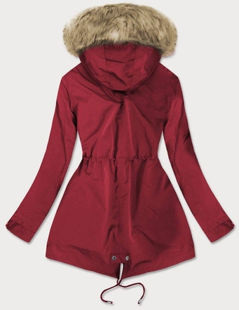 DAMSKA PARKA Z PODPINKĄ CZERWONA (3399B)