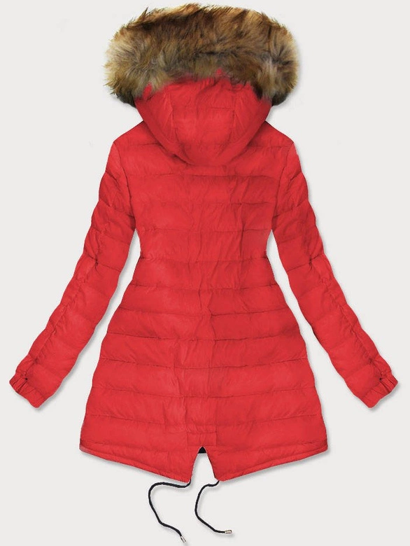 DWUSTRONNA PARKA CZARNA-CZERWONA (B507)