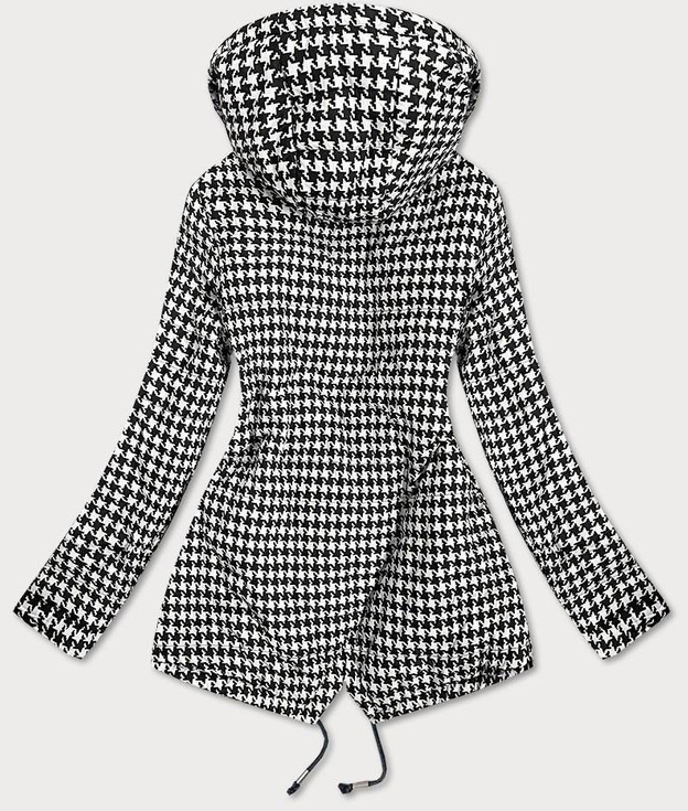 DWUSTRONNA KURTKA PARKA DAMSKA GRANAT-PEPITKA (B9761)