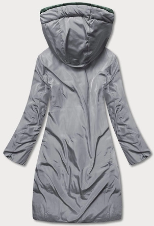 DŁUGA DWUSTRONNA KURTKA ZIMOWA ZIELONY/SZARY (L22-9852-33/61)