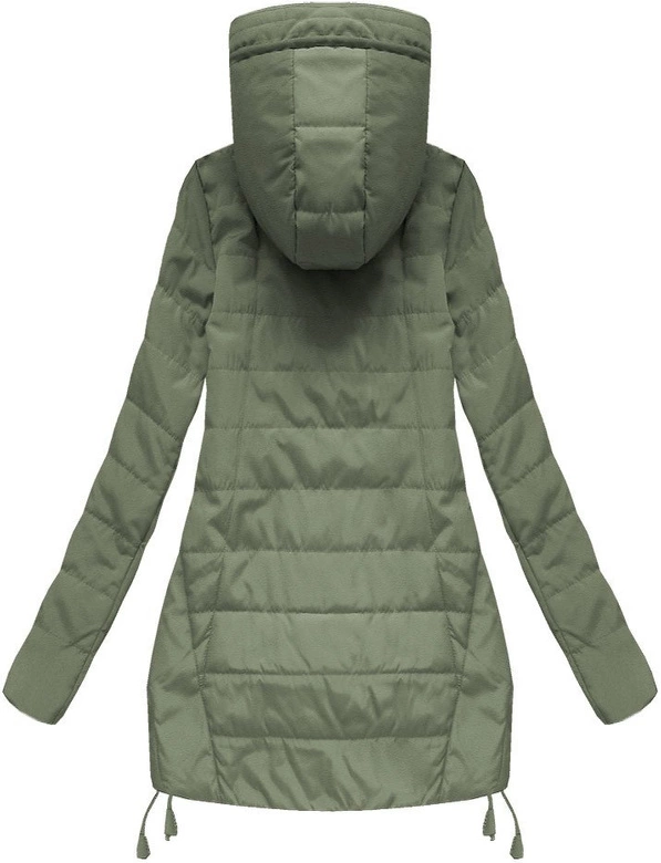 PIKOWANA KURTKA Z KAPTUREM KHAKI (759-1BIG)