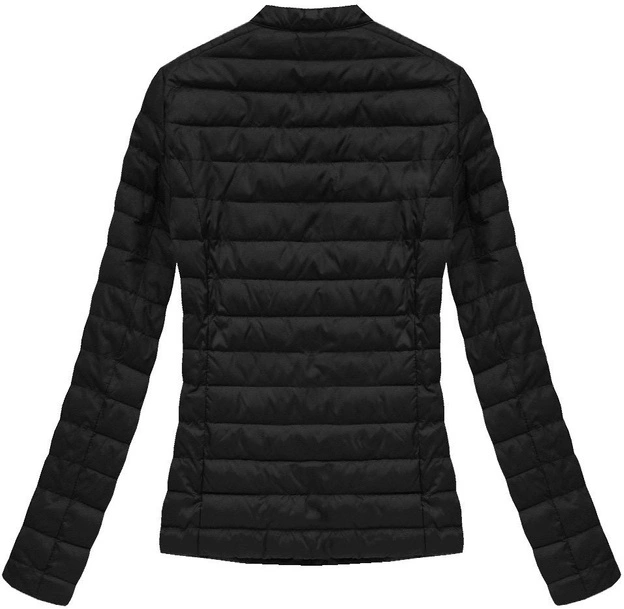 PIKOWANA KURTKA ZE STÓJKĄ CZARNA (W52)
