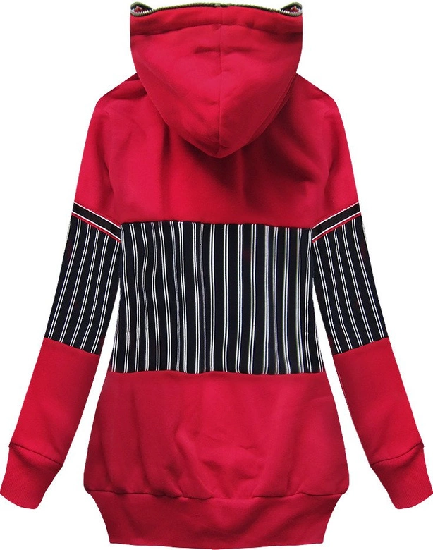 DŁUŻSZA FINEZYJNA BLUZA CZERWONO-GRANATOWA (616A)