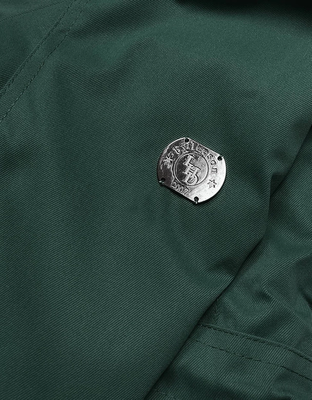 ZIMOWA PARKA DAMSKA Z WSTAWKAMI Z EKOSKÓRY BUTELKOWA ZIELEŃ (M-21A93)