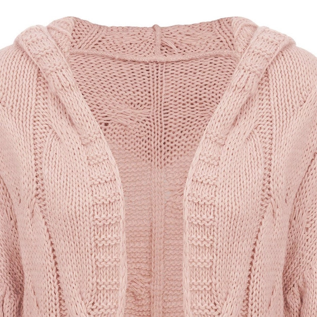 SWETER O GRUBYM SPLOCIE ANTYCZNY RÓŻ (115ART)