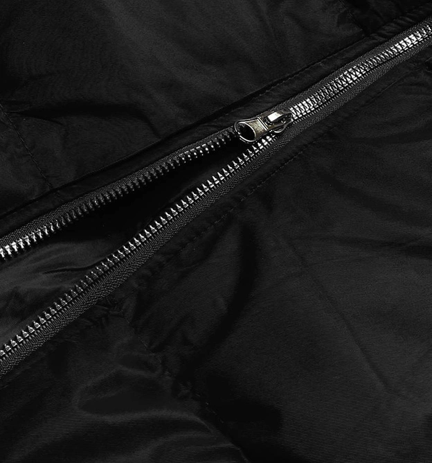 Kurtka zimowa damska z kapturem czarna (5m722-392)