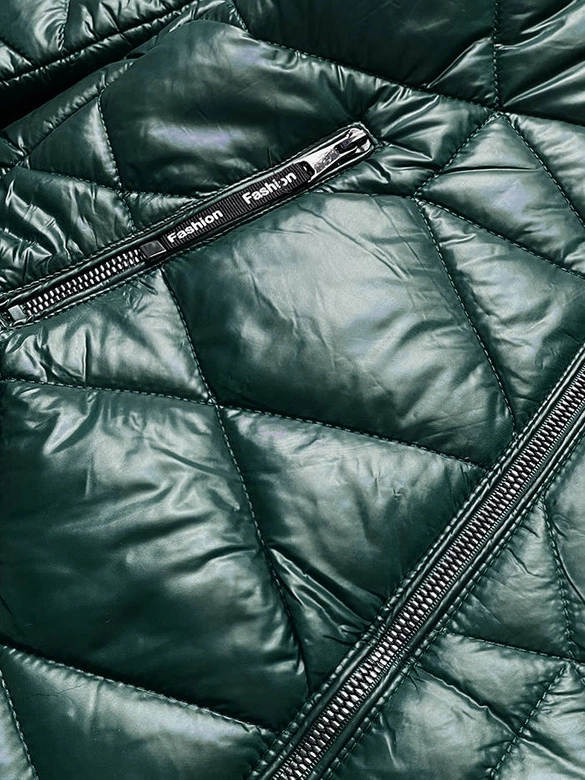 Damska kurtka przejściowa plus size zielona (mm21-76)