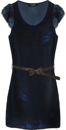 WELUROWA SUKIENKA MINI GRANATOWA (3687)