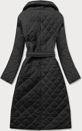 Pikowana kurtka z kołnierzem czarna (ag8-8010)