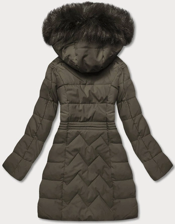 Zimowa kurtka damska z odpinanym kapturem army (16m9060-136)