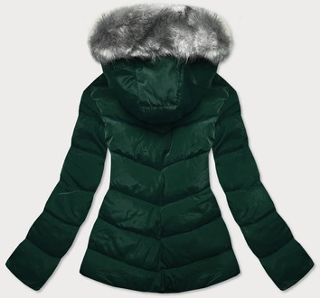 ŚCIĄGANA KURTKA ZIMOWA DAMSKA ZIELONA (B9530-10)