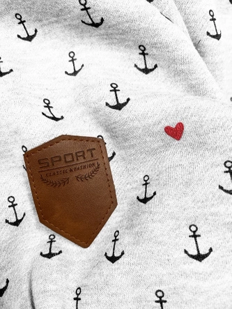 Wzorzysta bluza damska jasnoszara (2304)