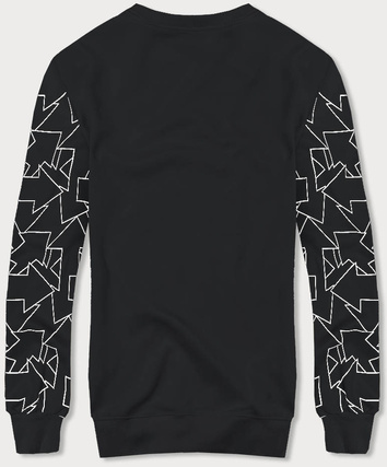 Męska bluza geometryczny wzór czarna (8B1111-3)