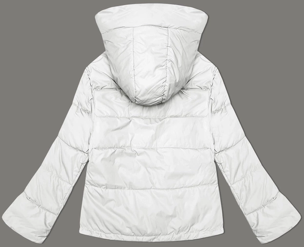 Luźna kurtka damska z kapturem Miss TiTi ecru (2360)