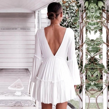 ZWIEWNA TUNIKA PLAŻOWA BOHO BIAŁA (600ART)