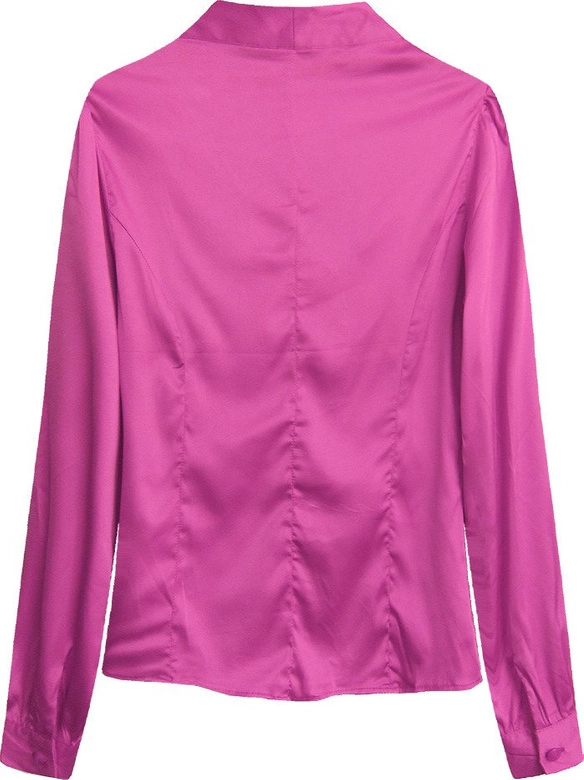 SATYNOWA KOSZULA Z WIĄZANĄ STÓJKĄ AMARANTOWA (1064)