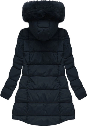 Asymetryczna kurtka zimowa granatowa (x7670x)