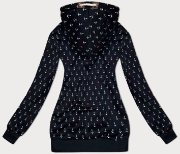 Wzorzysta bluza damska czarna (2304)
