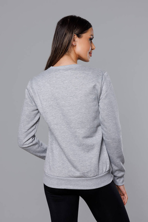 Bluza dresowa damska ze ściągaczami szara (w01-2)