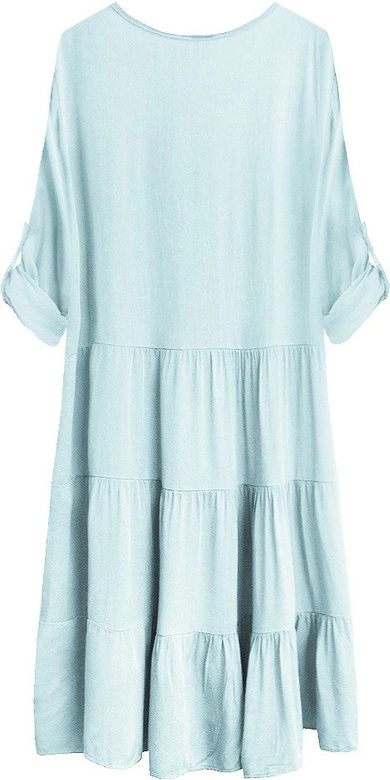 SUKIENKA OVERSIZE Z HAFTEM BŁĘKITNA (308ART)