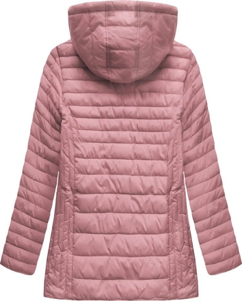 PIKOWANA KURTKA Z KAPTUREM RÓŻOWA (XW262BIGX)