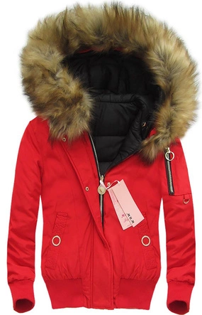 DWUSTRONNA KURTKA BOMBER CZERWONA (W712)