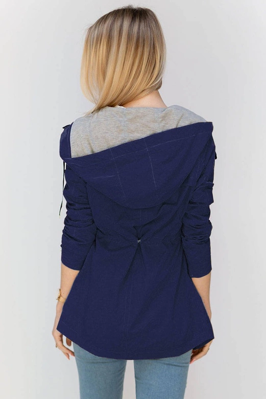 KRÓTKA PARKA Z KAPTUREM GRANATOWA (TLR336)