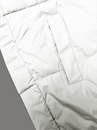 Luźna kurtka damska z kapturem Miss TiTi ecru (2360)