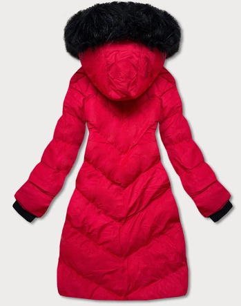 Kurtka zimowa damska z ozdobnym pikowaniem czerwona (5m730-270)