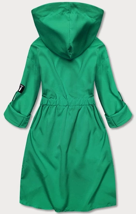 Cienka asymetryczna narzutka damska zielona (B8117-82)