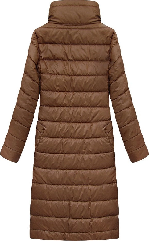 DŁUGA KURTKA DAMSKA PRZEJŚCIOWA BRĄZOWA (2020)