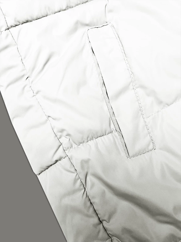 Luźna kurtka damska z kapturem Miss TiTi ecru (2360)