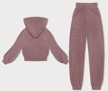 Komplet dresowy w prążki różowy (AMG-335A)