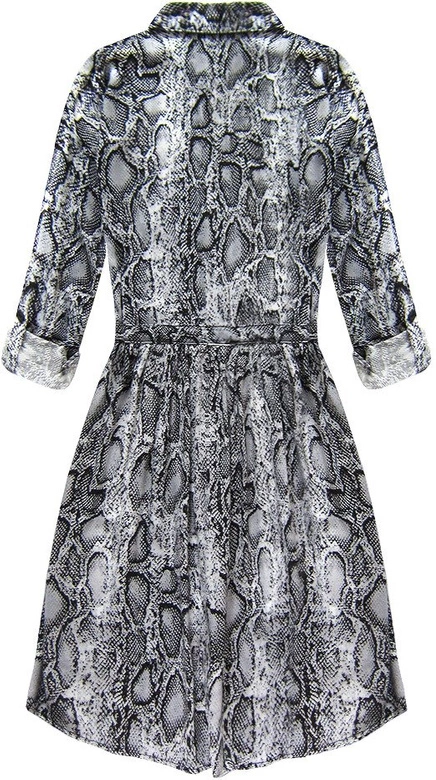 SUKIENKA KOSZULOWA W WĘŻOWY WZÓR SZARA (132ART)