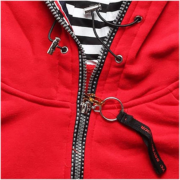 BLUZA Z KAPTUREM CZERWONA (525A)