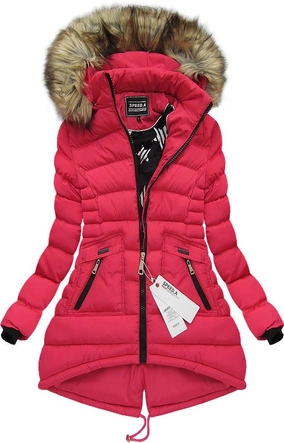 ASYMETRYCZNA KURTKA Z KAPTUREM CZERWONA (W812)