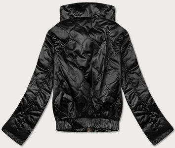 KRÓTKA KURTKA DAMSKA ZE STÓJKĄ CZARNA (B8122-1)