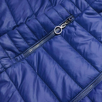 Cienka kurtka damska ze stójką niebieska (bh-2006)