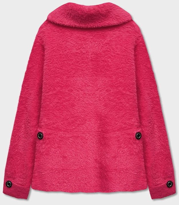 Krótka narzutka na guziki alpaka różowa (537)