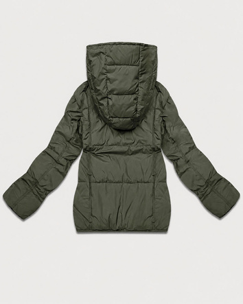 Pikowana damska kurtka przejściowa khaki (B6118/B6119-11)