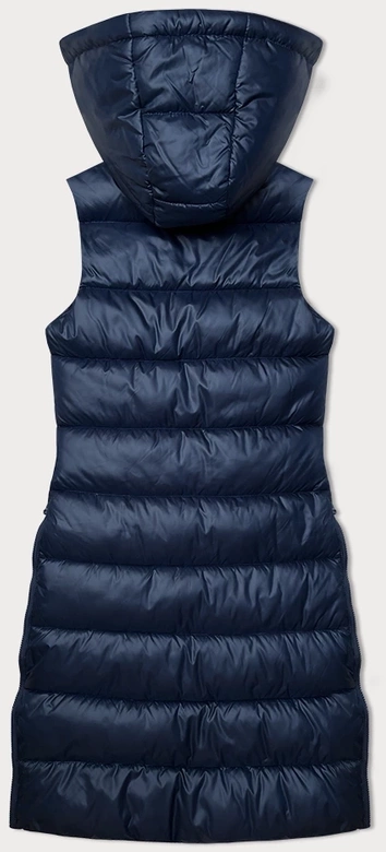 Puchowa długa kamizelka damska S'West granatowa (B8021-3)