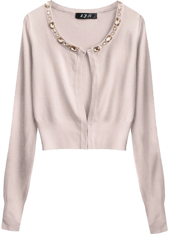 KRÓTKI ZDOBIONY SWETEREK PUDROWY RÓŻ (X1518X)