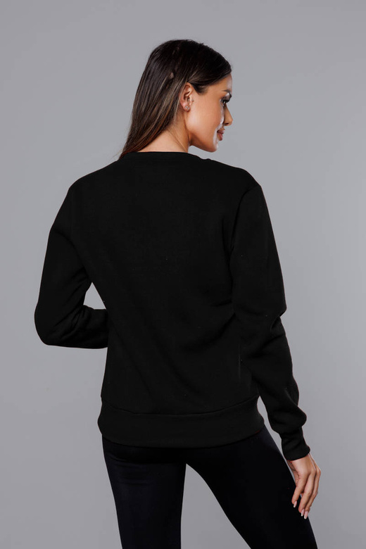 Bluza dresowa damska ze ściągaczami czarna (w01-3)