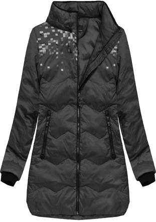 KURTKA Z KAPTUREM I KIESZENIAMI CZARNA (6005B)